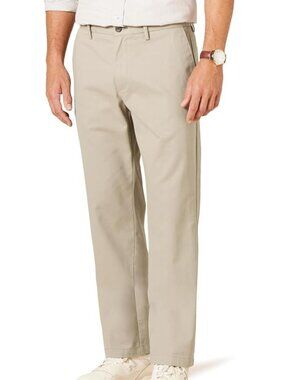 Amazon Essentials Men's Lite Beige Straight Leg Chino Khaki Pants Size 38/30